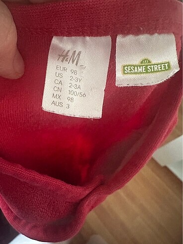 H&M Susam Sokağı Elmo Kadife Tulum