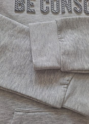 LC Waikiki Lc Waikiki Gri Kapüşonlu Uzun Kollu Sweatshirt