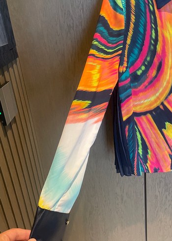 Gizia Renkli Tie-Dye Mini Kadın Gömlek