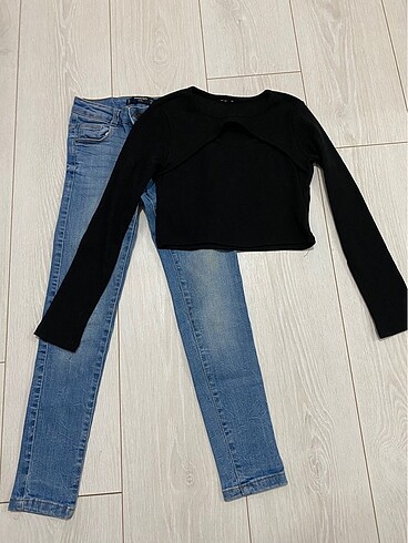 Mango Bluz Hediyeli 7-8 Yaş Kız Çocuk Jean Pantolon
