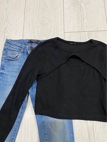 Mango Kids Mango Bluz Hediyeli 7-8 Yaş Kız Çocuk Jean Pantolon