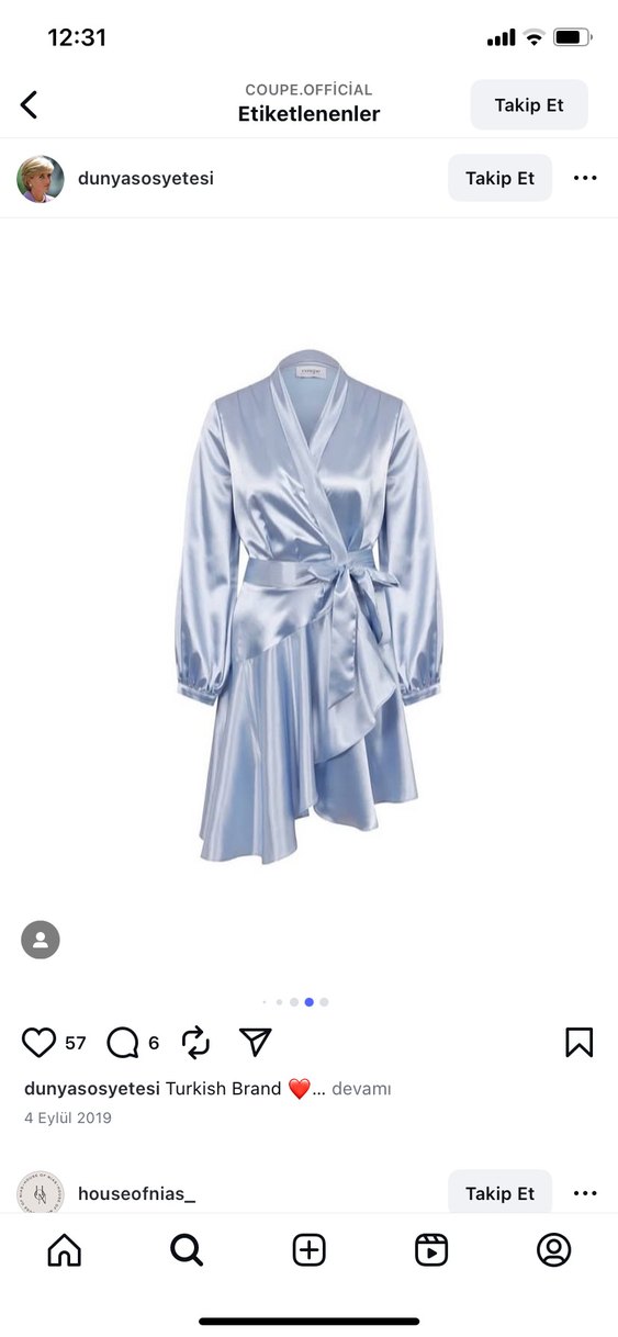 Bebek Mavi Coupe Marka Midi Boy Drapeli Kadın Mezuniyet Elbisesi - Görsel 4