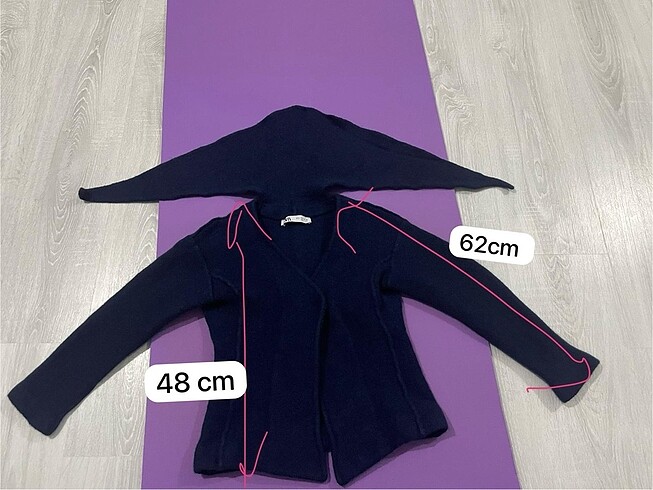 xs Beden lacivert Renk zara fularlı ceket