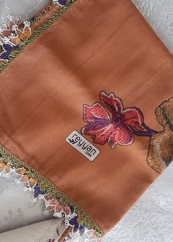 igne oyali Kahverengi Bohem Kadın yazma - Görsel 3