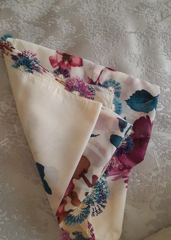 igne oyasi reyyan Dantel Kenarlı Çok Renkli Bohem Kadın Fular - Görsel 3