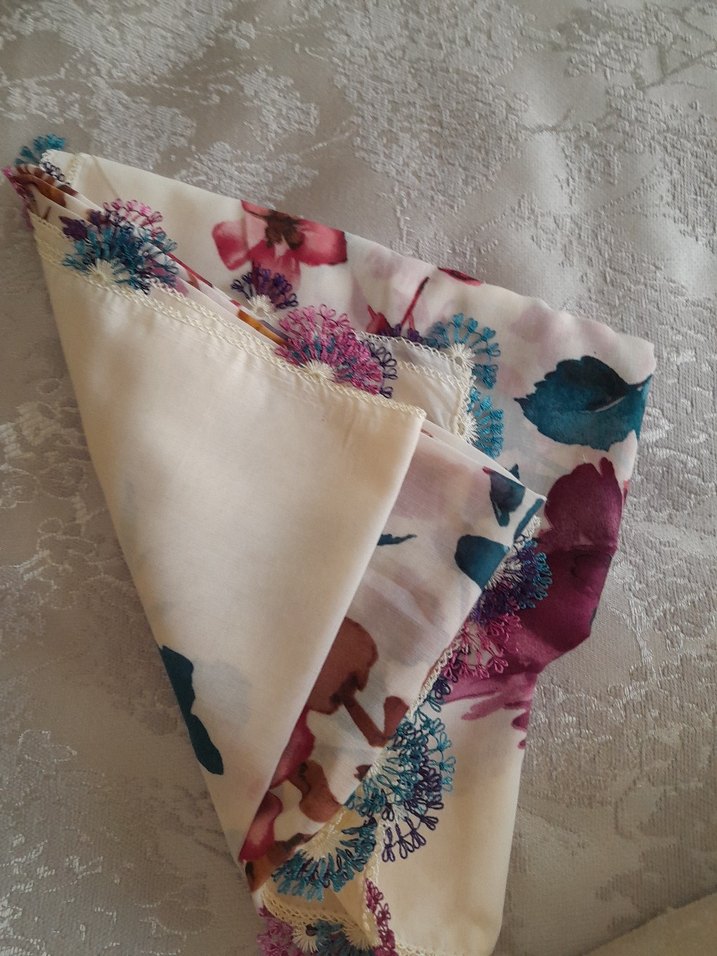 igne oyasi reyyan Dantel Kenarlı Çok Renkli Bohem Kadın Fular - Görsel 3