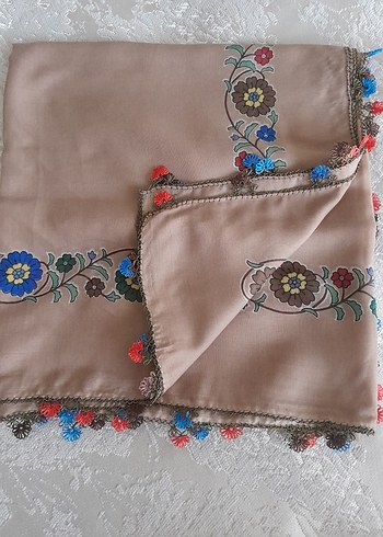 reyyan igne oyasiDantel Detaylı Bej Kadın Fular - Görsel 2