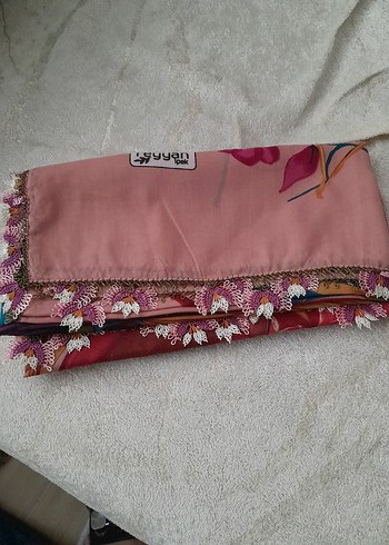Beden Pembe Dantel Detaylı Bohem Kadın Fuları