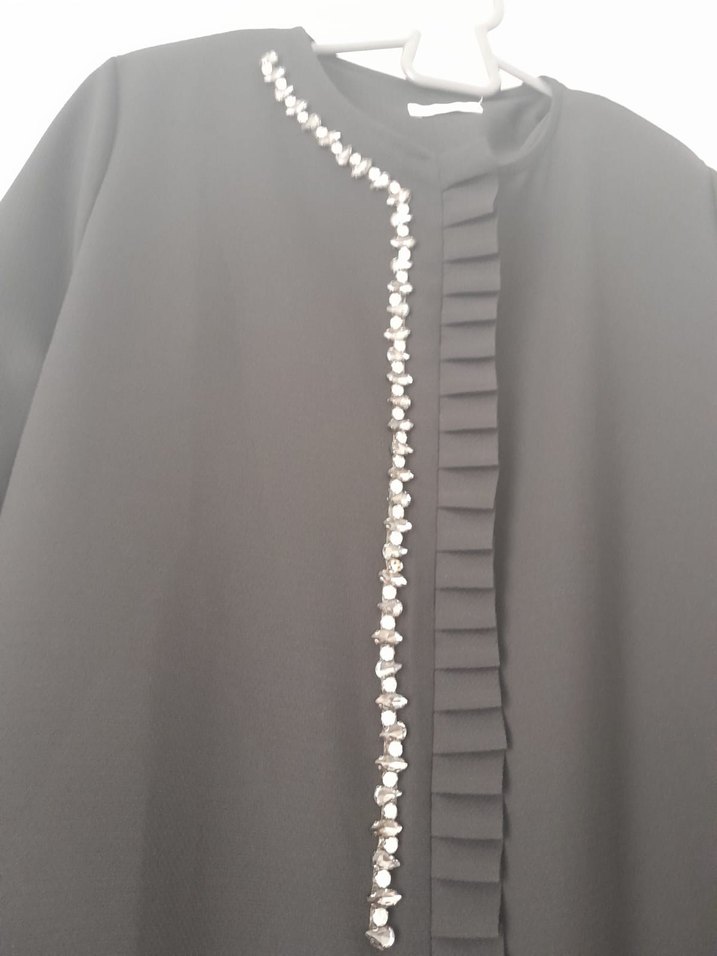 Nakış Detaylı Siyah Uzun ferace - Görsel 2