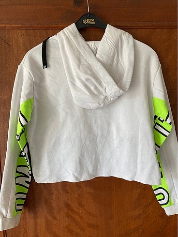 s Beden beyaz Renk Genç kız kapüşonlu crop sweatshirt kız çocuk