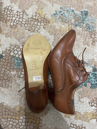 37 Beden kahverengi Renk Kadın bağcıklı topuklu ayakkabı