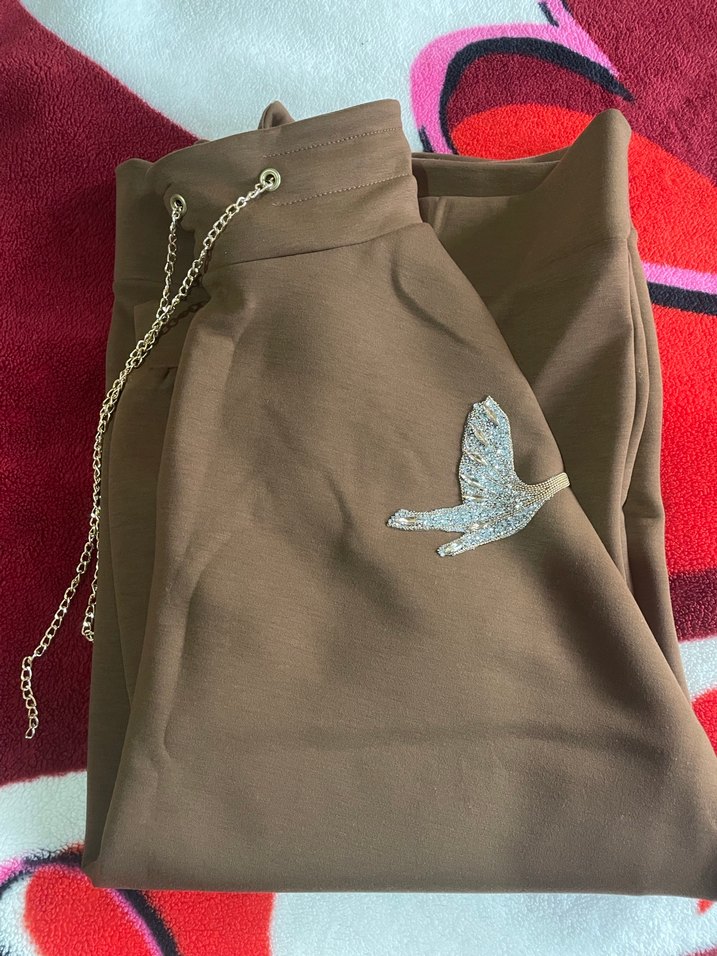 Zincir Detaylı Kahverengi Kadın Sweatshirt - Görsel 4