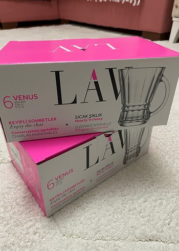 LAV Pembe Kutulu 6 lı Cam Kupa Seti - Görsel 2