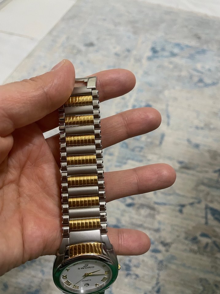 Klasik erkek Kol Saati - Altın ve Gri - Görsel 3