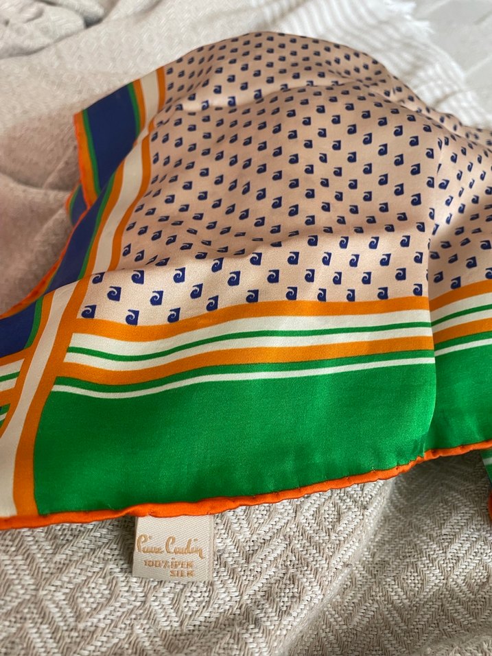 Çok Renkli Pierre cardin sura ipek eşarp - Görsel 2