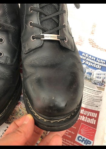 Siyah Deri Harley Davıdson bot - Görsel 3