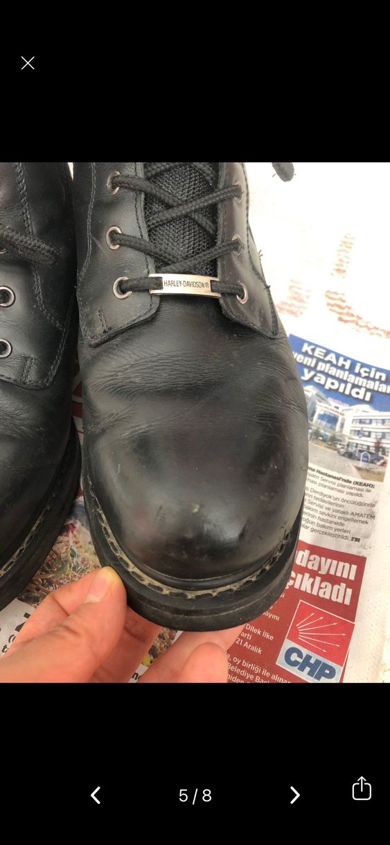 Siyah Deri Harley Davıdson bot - Görsel 3
