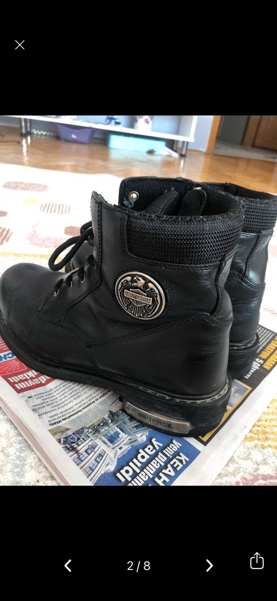 Siyah Deri Harley Davıdson bot - Görsel 2