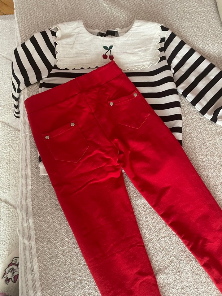 Kız çocuk Uzun Kollu Nakışlı Triko Takım - Görsel 3