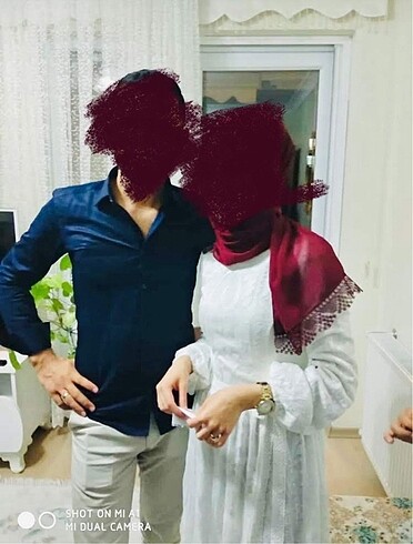 38 Beden beyaz Renk tesettür elbise