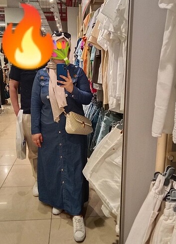 Tesettür kot gömlek elbise