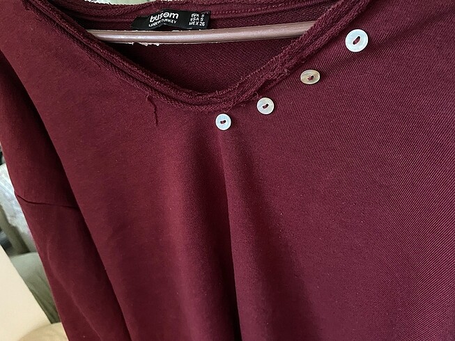 s Beden bordo Renk Oversize sweat