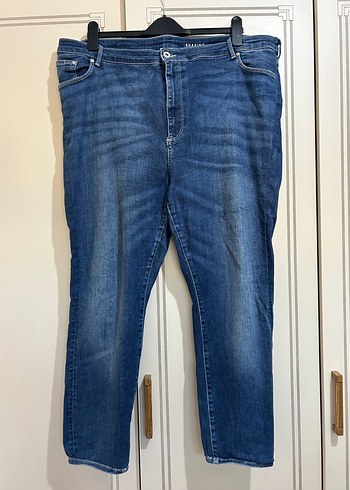H&M Kadın Lacivert Bol Kesim Midi Kot Pantolon