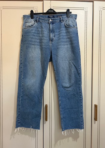 LC Waikiki Mavi Bol Kesim Midi Kot Pantolon