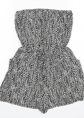 Zebra Desenli Straplez Kadın Tulum