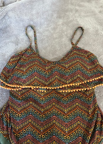 Renkli Bohem Volanlı Mini Mayo - Görsel 11