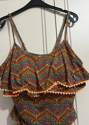 Renkli Bohem Volanlı Mini Mayo - Görsel 10