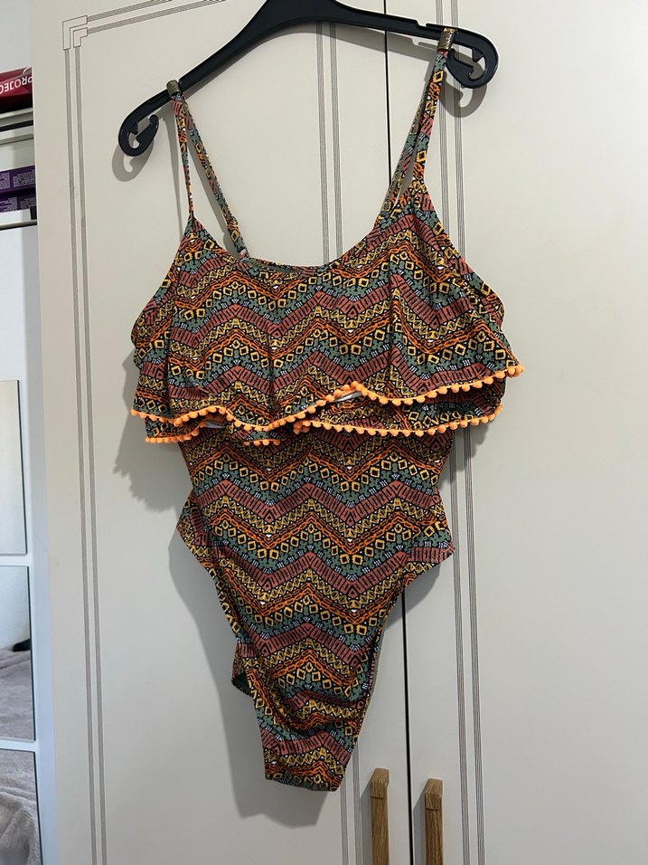 Renkli Bohem Volanlı Mini Mayo - Görsel 3