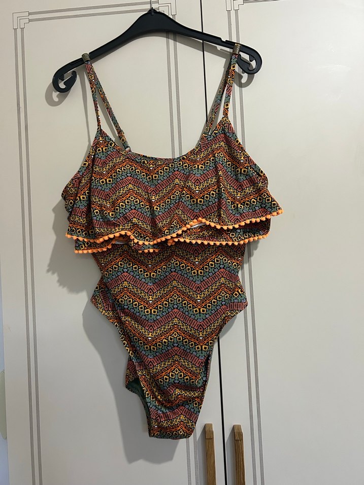 Renkli Bohem Volanlı Mini Mayo - Görsel 2