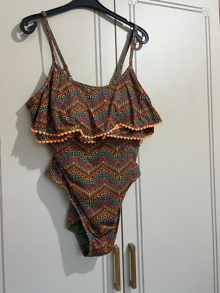 Renkli Bohem Volanlı Mini Mayo - Görsel 4