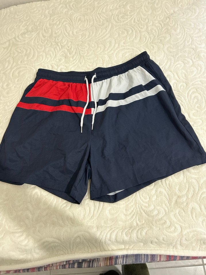 Renkli Erkek  Yüzme Şortu, Bel Bantlı - Görsel 5