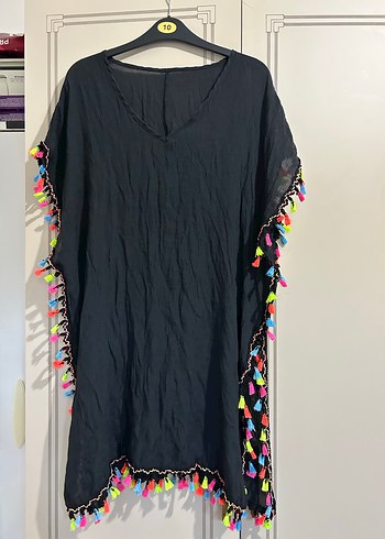 Renkli Püsküllü Bohem V Yaka Midi - Görsel 9