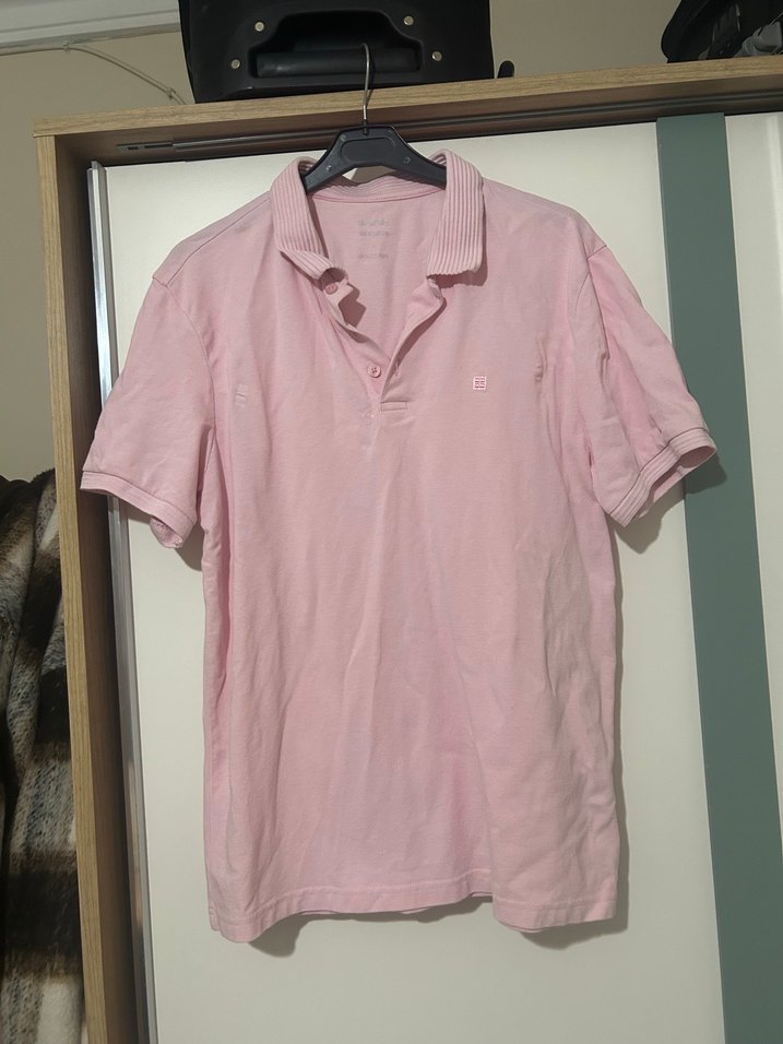 Erkek Pembe Kısa Kollu Polo Tişört - Görsel 4