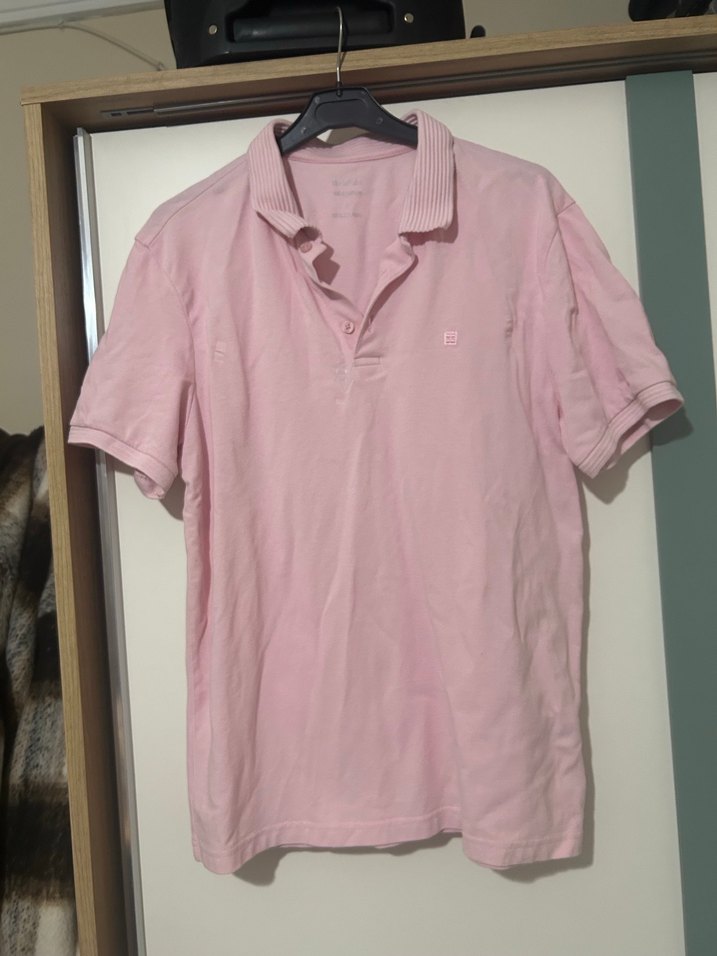 Erkek Pembe Kısa Kollu Polo Tişört - Görsel 3