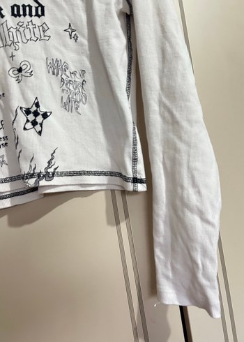 Uzun Kollu Baskılı Deri Bluz - Görsel 6