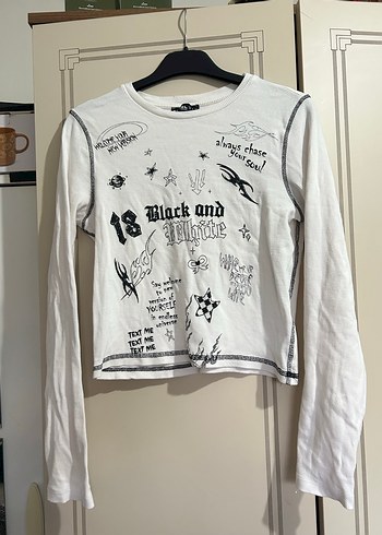 Uzun Kollu Baskılı Deri Bluz - Görsel 5