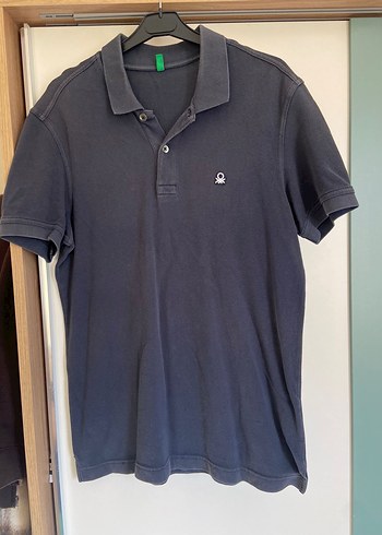 Gri Slim Fit Denim Polo Tişört - Görsel 2