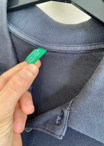 Gri Slim Fit Denim Polo Tişört - Görsel 4