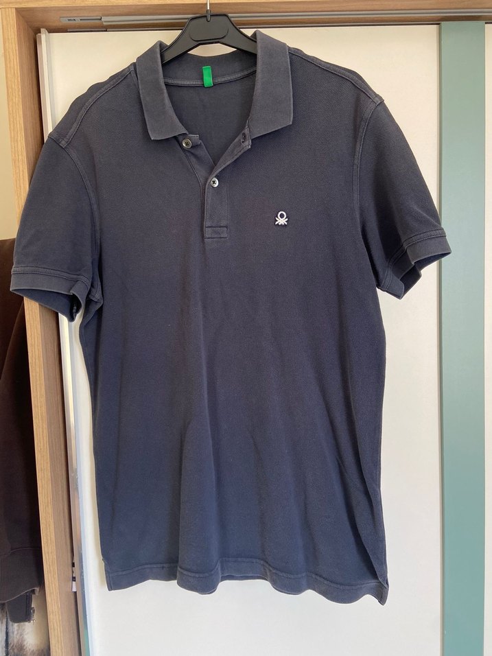 Gri Slim Fit Denim Polo Tişört - Görsel 2