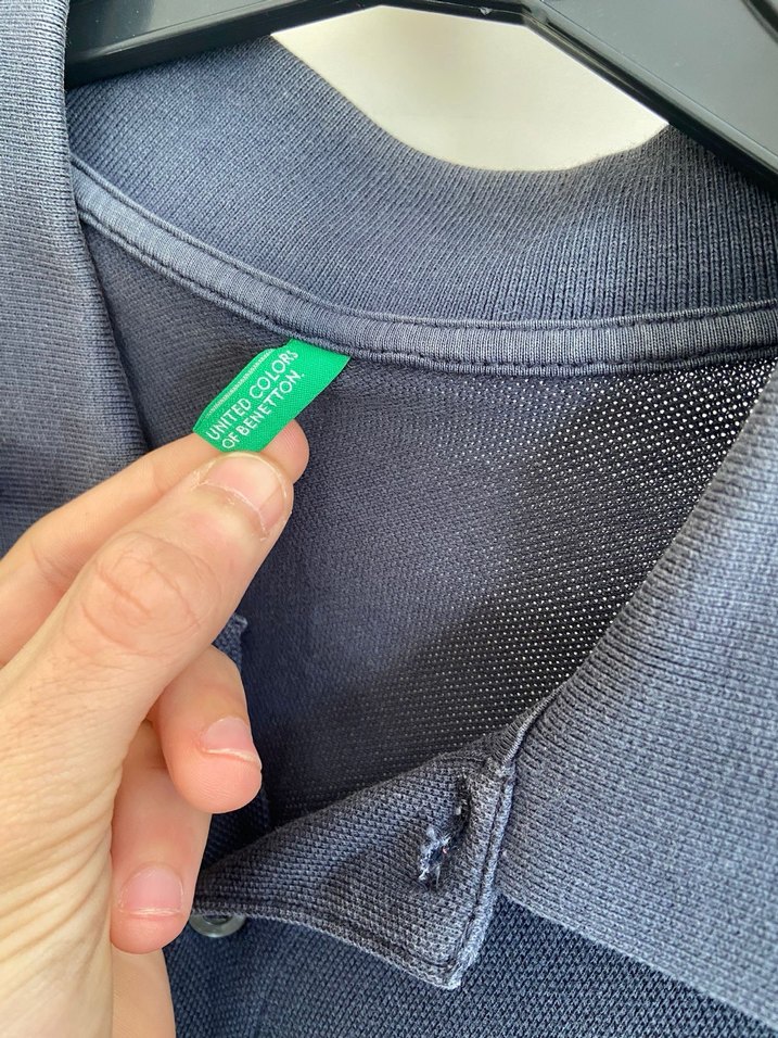 Gri Slim Fit Denim Polo Tişört - Görsel 4