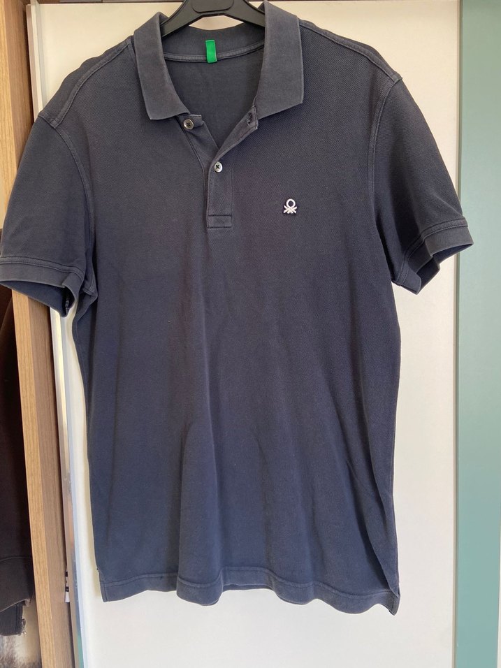 Gri Slim Fit Denim Polo Tişört - Görsel 3