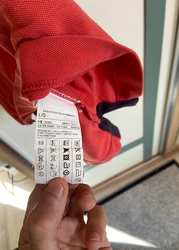 Kırmızı Pamuklu Polo Tişört - Görsel 4