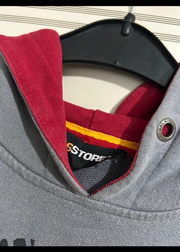 Gri Baskılı Kapüşonlu Sweatshirt - Görsel 6