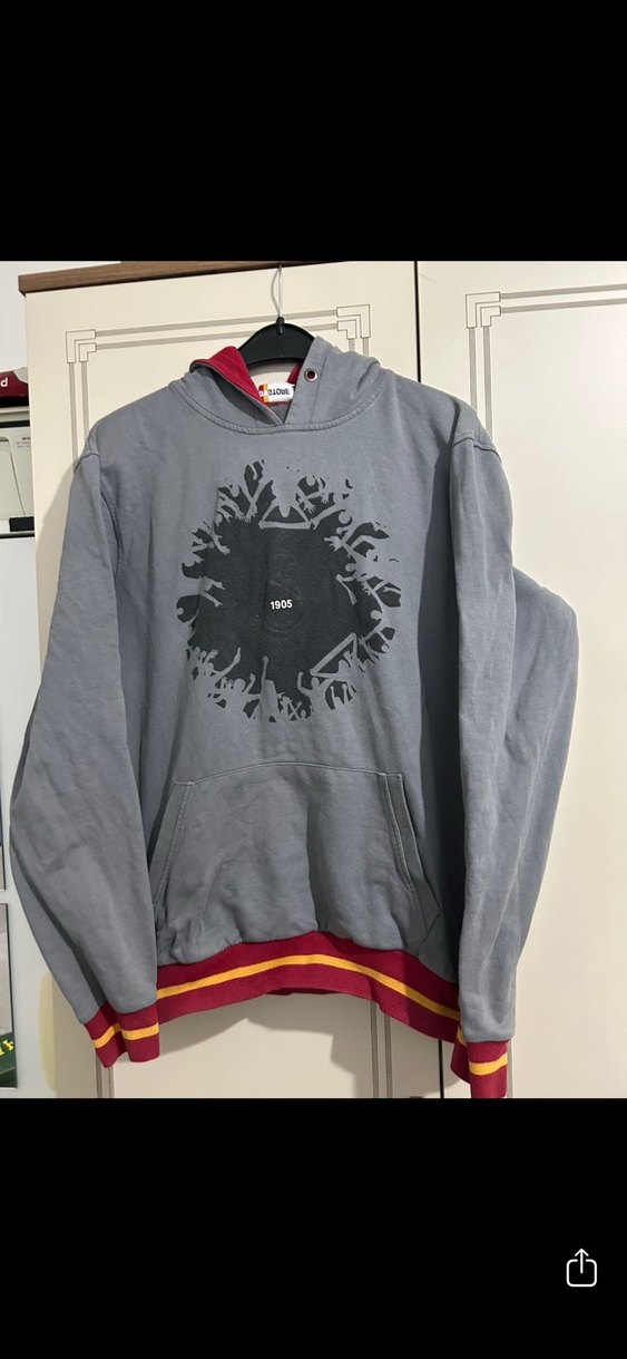 Gri Baskılı Kapüşonlu Sweatshirt - Görsel 2