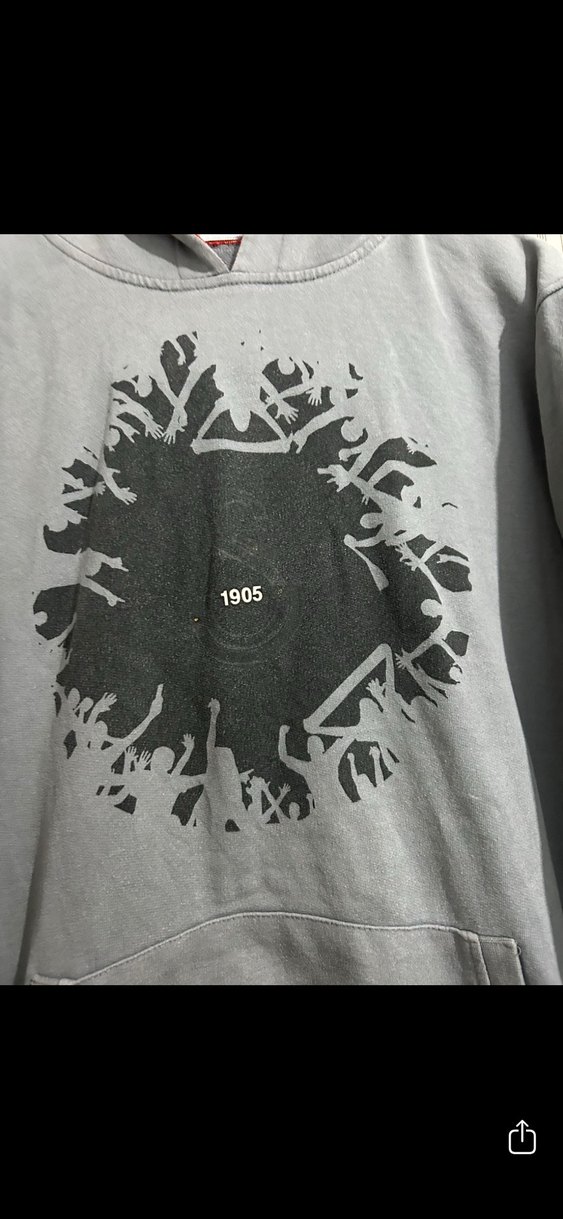 Gri Baskılı Kapüşonlu Sweatshirt - Görsel 3