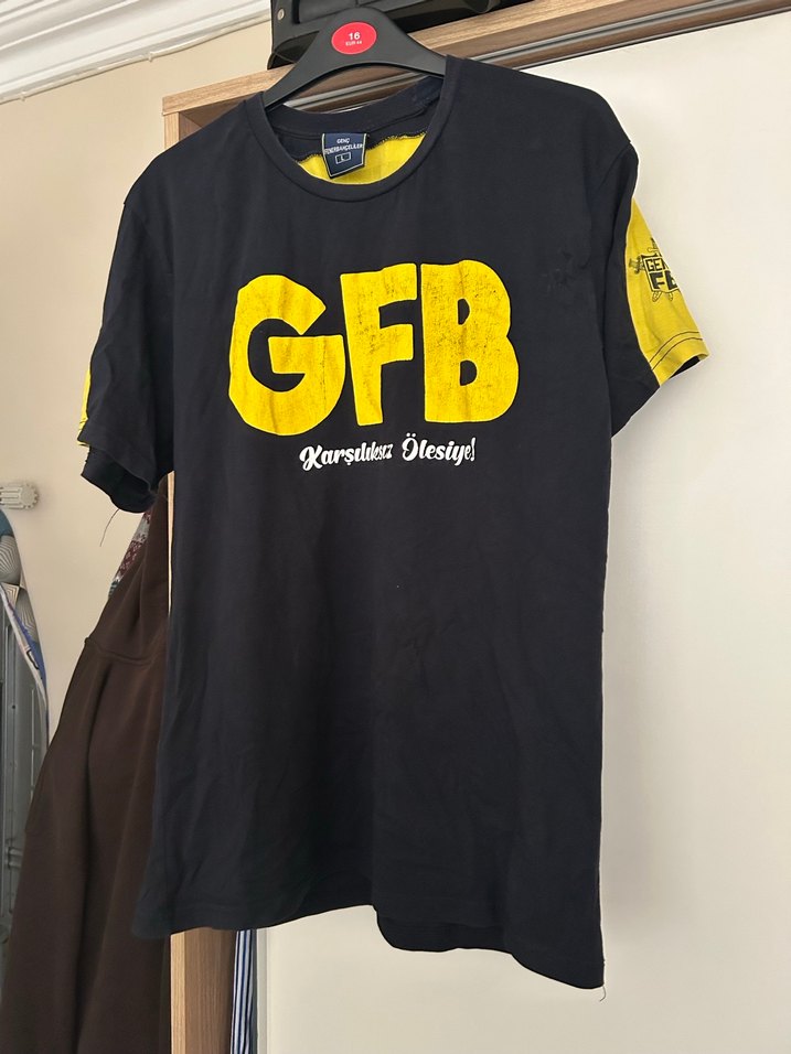 Rahat Kesim Erkek Siyah Tişört GFB Baskılı - Görsel 3